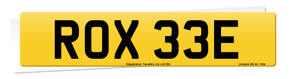 Registration number ROX 33E
